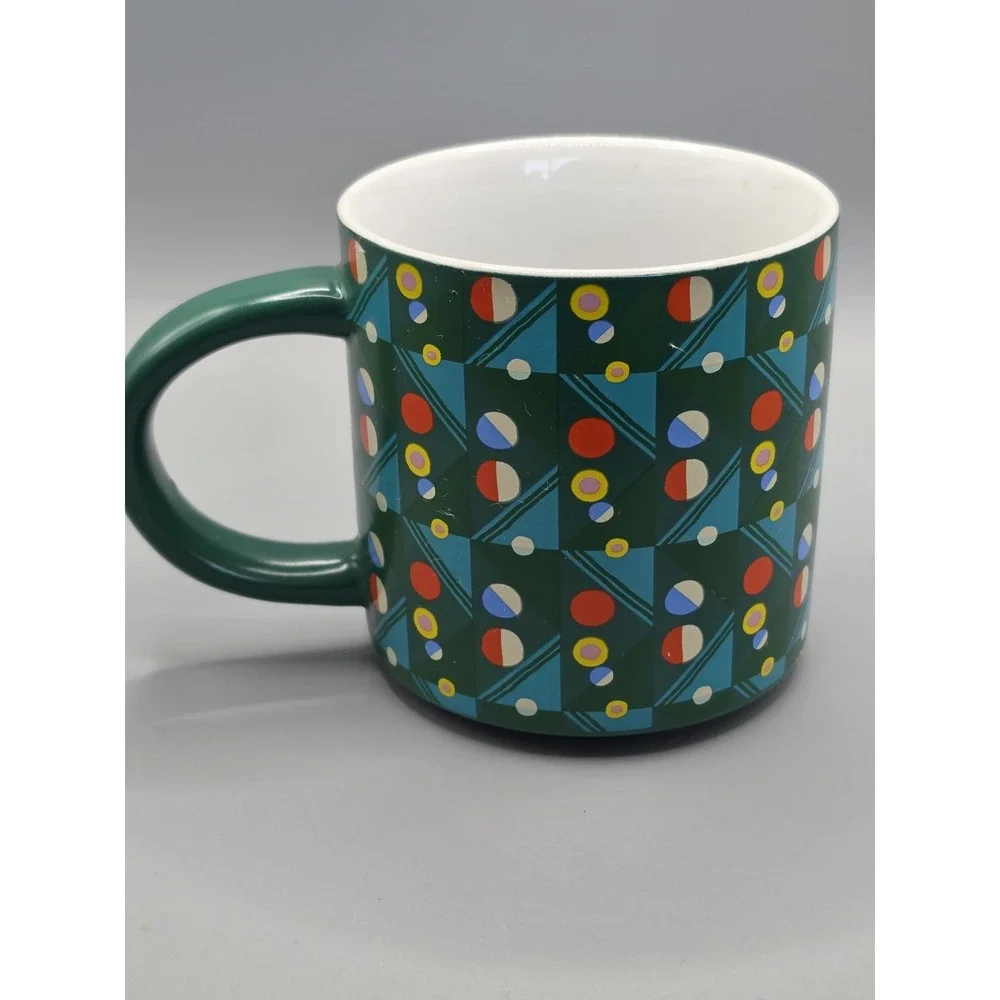 Target Wondershop Lisk Feng Illus Holiday Mug Green Geometric Art Coffee Cup